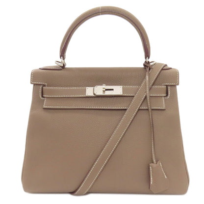 HERMES Kelly 28, internal stitching, Etoupe, SilverHardware Handbag Togo Ladies [Used]