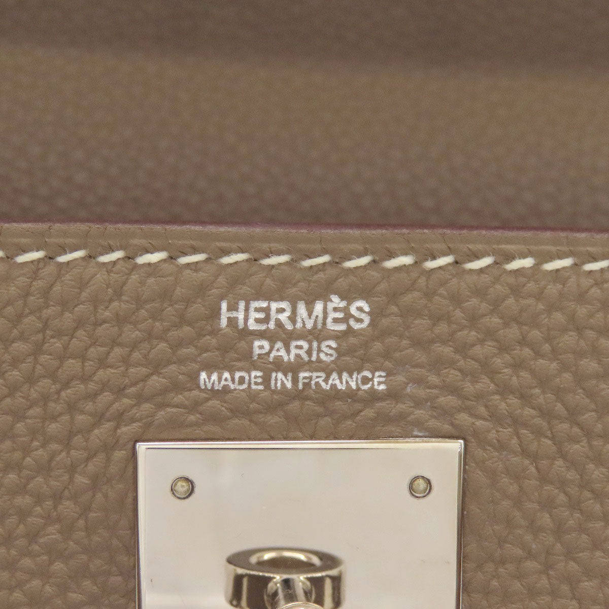 HERMES Kelly 28, internal stitching, Etoupe, SilverHardware Handbag Togo Ladies [Used]