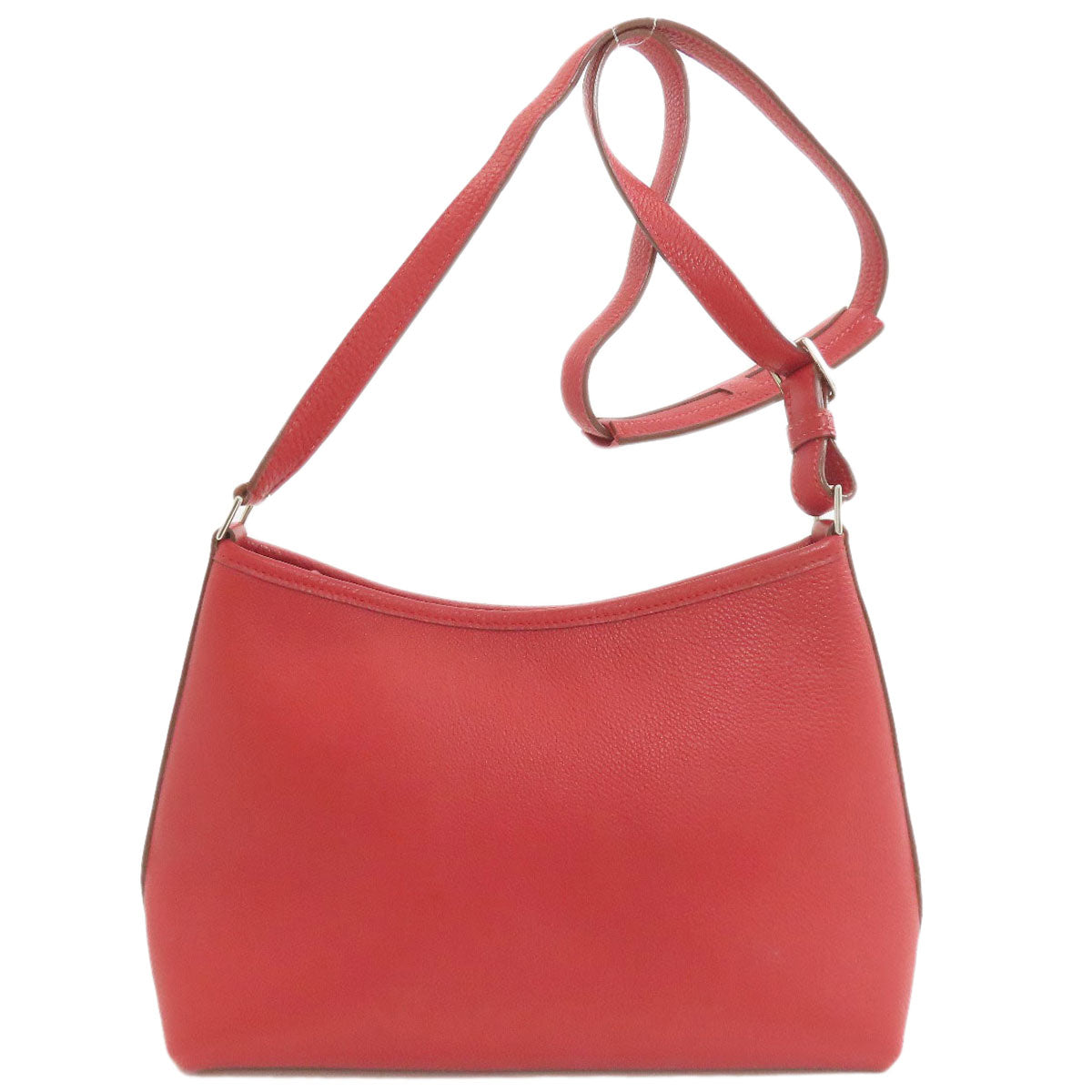 HERMES Berlingo PM Rouge Vif SilverHardware Shoulder Bag Taurillon Clemence Ladies [Used]
