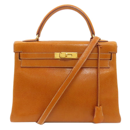 HERMES Kelly 32 inner stitch GoldHardware Handbag Pig Leather Ladies [Used]
