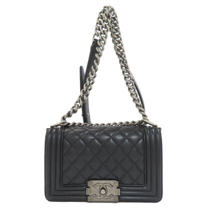 CHANEL Boy Chanel ChainShoulder SilverHardware Shoulder Bag Lambskin Ladies [Used]