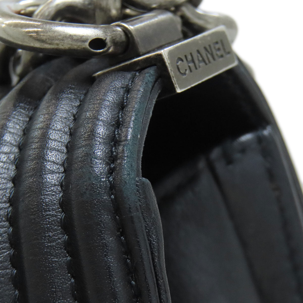 CHANEL Boy Chanel ChainShoulder SilverHardware Shoulder Bag Lambskin Ladies [Used]
