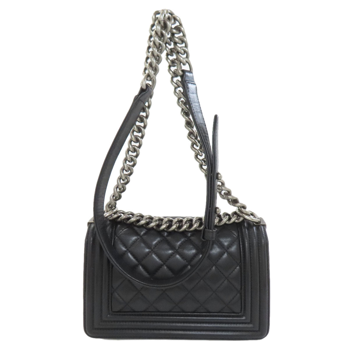 CHANEL Boy Chanel ChainShoulder SilverHardware Shoulder Bag Lambskin Ladies [Used]