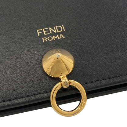 FENDI logo Bifold Wallet with Coin Pocket Leather Ladies [Used]