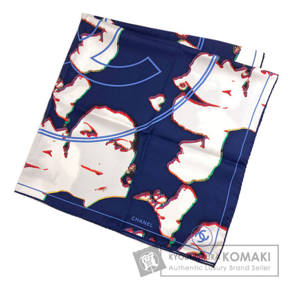 CHANEL COCO Mark Human Motif Scarf Silk Ladies [Used]