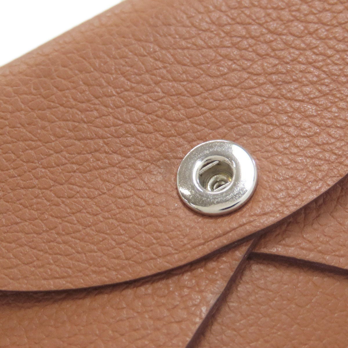 HERMES Calvi Duo SilverHardware Card Case Calf Ladies [Used]