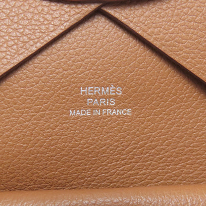HERMES Calvi Duo SilverHardware Card Case Calf Ladies [Used]