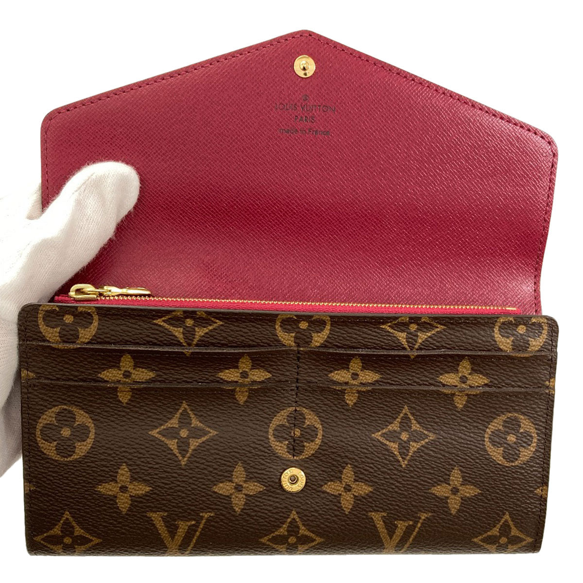 LOUIS VUITTON M62234 Portefeiulle Â· Sarah Long wallet (with coin pocket) Monogram canvas Ladies [Used]