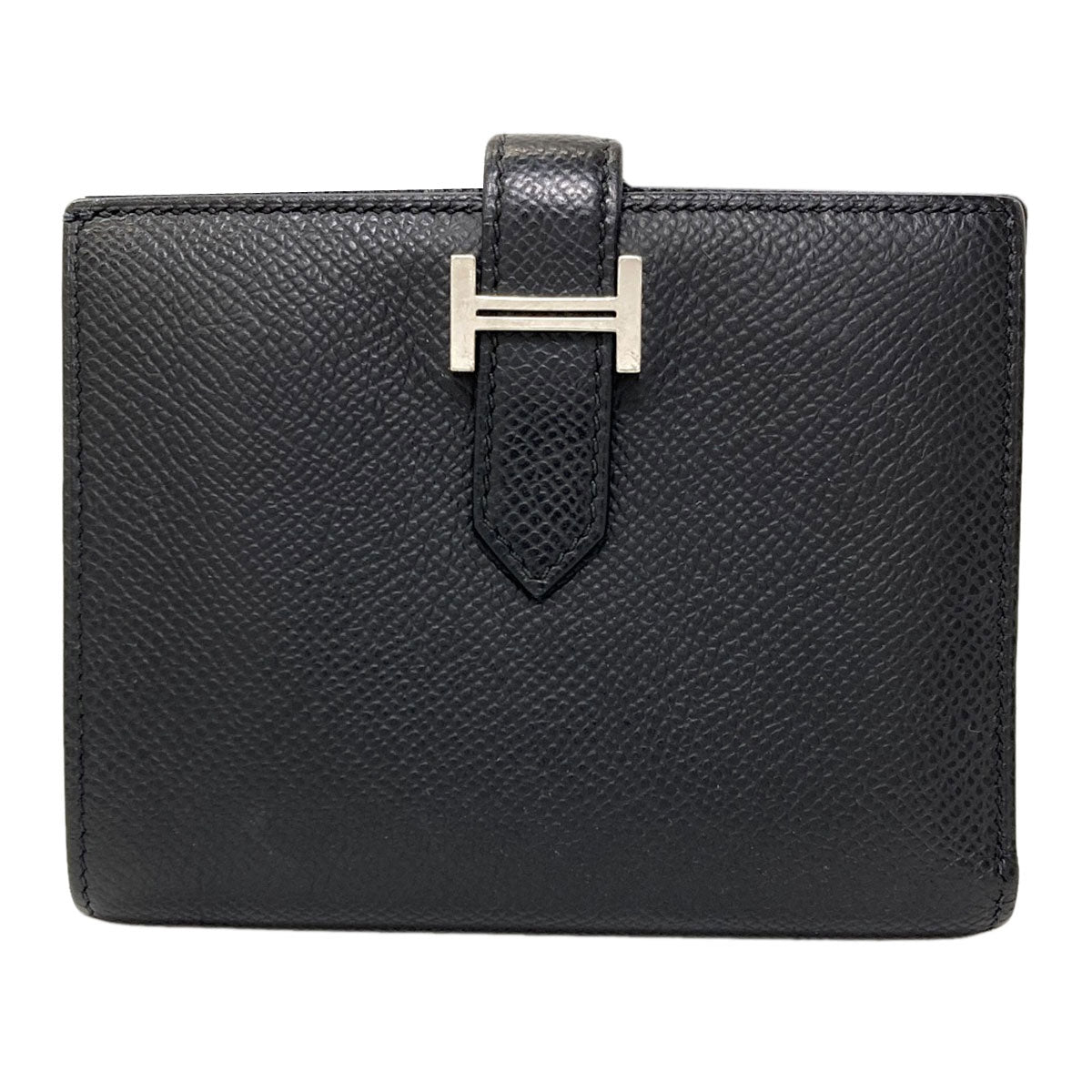 HERMES Bearn Compact SilverHardware Bifold Wallet with Coin Pocket Epsom Ladies [Used]