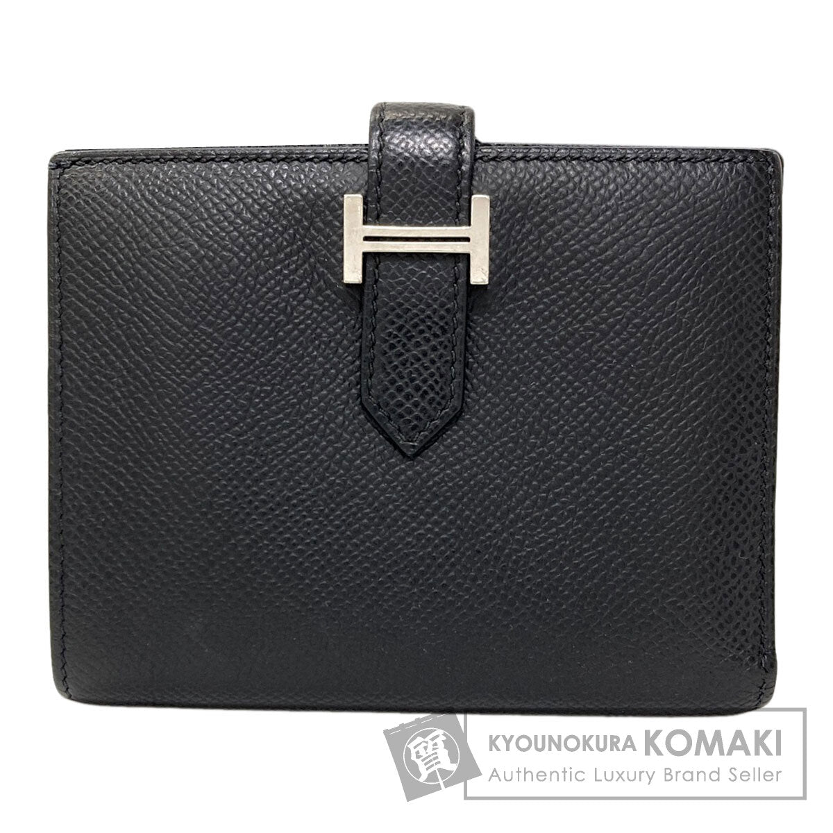 HERMES Bearn Compact SilverHardware Bifold Wallet with Coin Pocket Epsom Ladies [Used]