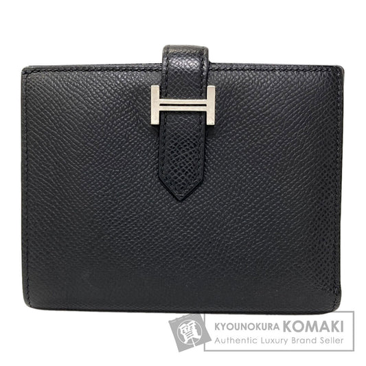 HERMES Bearn Compact SilverHardware Bifold Wallet with Coin Pocket Epsom Ladies [Used]