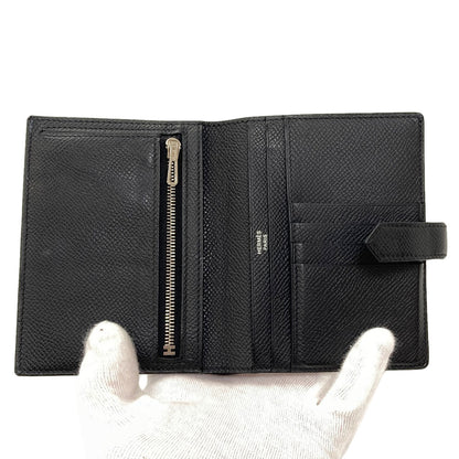 HERMES Bearn Compact SilverHardware Bifold Wallet with Coin Pocket Epsom Ladies [Used]