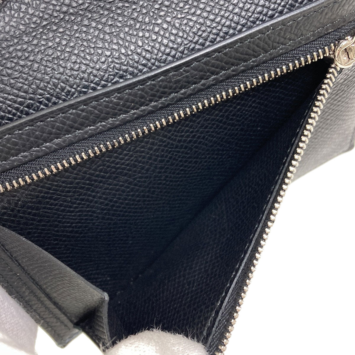 HERMES Bearn Compact SilverHardware Bifold Wallet with Coin Pocket Epsom Ladies [Used]