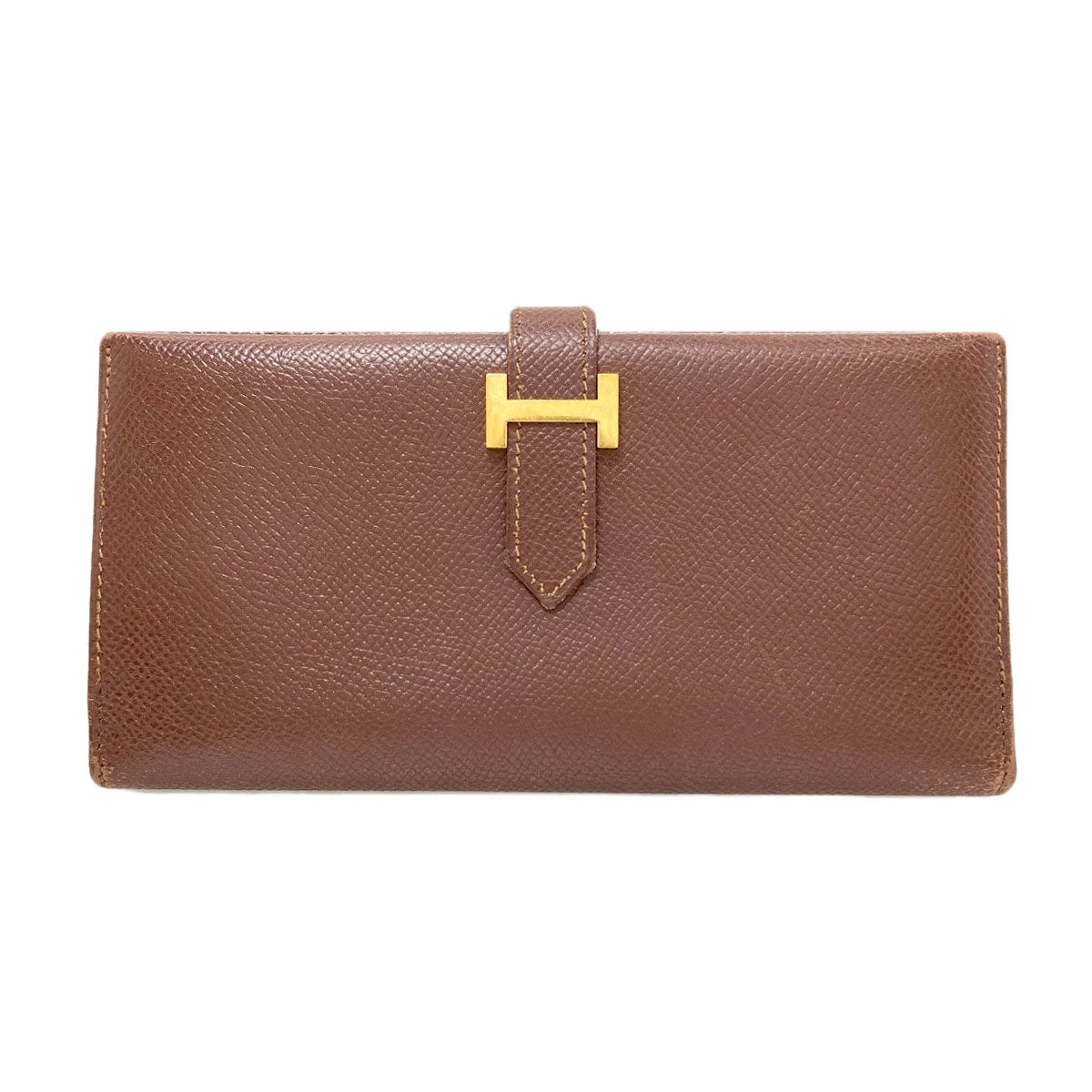 HERMES Bearn Classic GoldHardware Long wallet (with coin pocket) Epsom Ladies [Used]