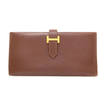 HERMES Bearn Classic GoldHardware Long wallet (with coin pocket) Epsom Ladies [Used]