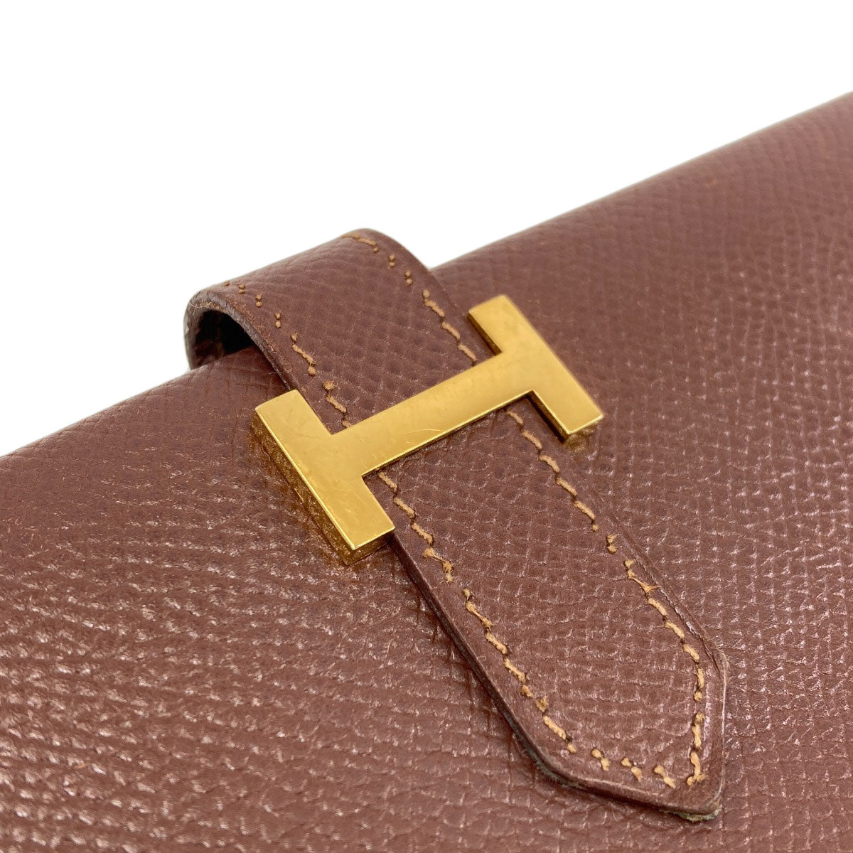 HERMES Bearn Classic GoldHardware Long wallet (with coin pocket) Epsom Ladies [Used]