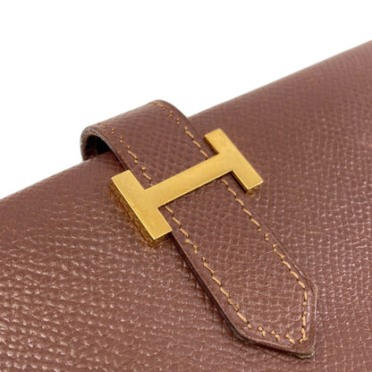 HERMES Bearn Classic GoldHardware Long wallet (with coin pocket) Epsom Ladies [Used]