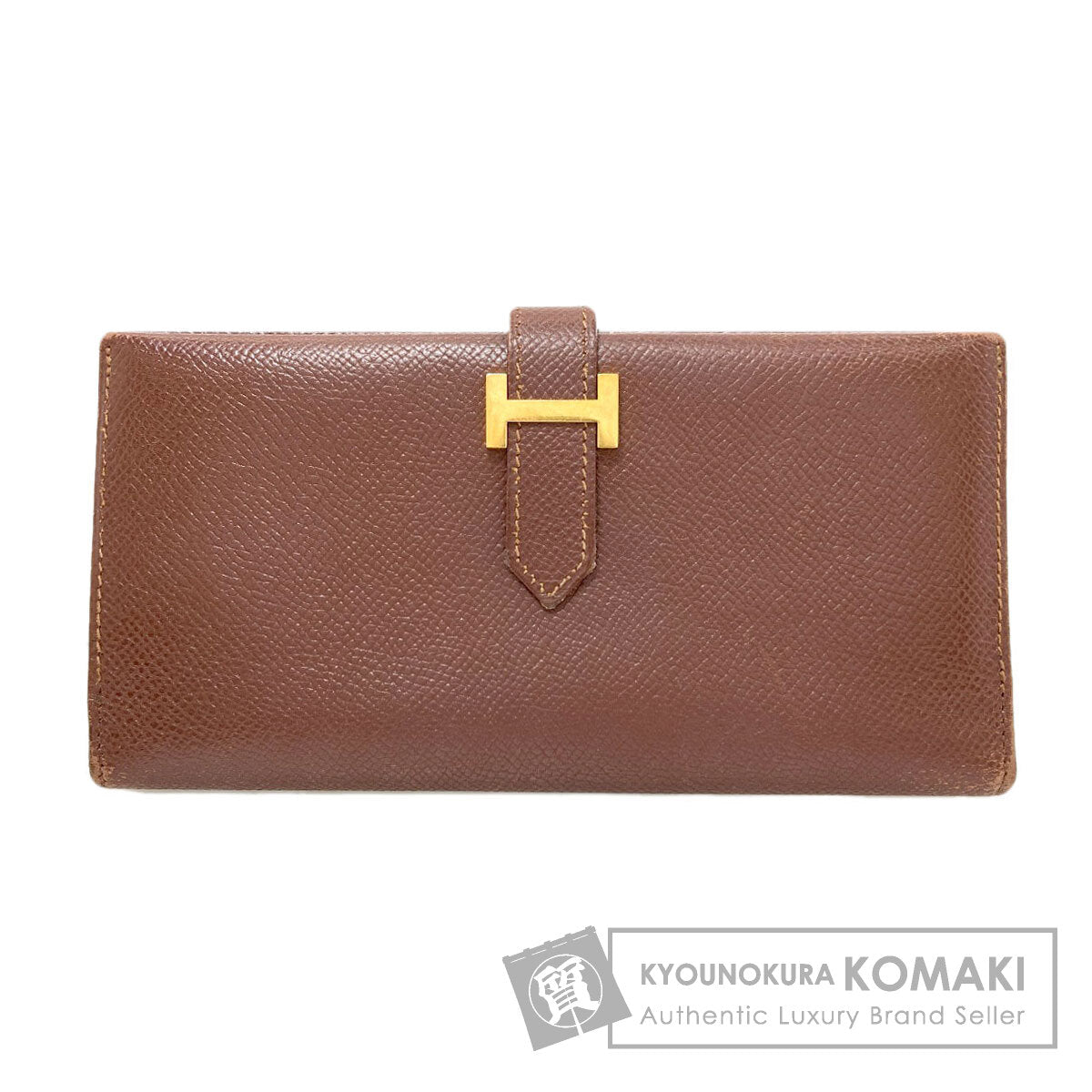 HERMES Bearn Classic GoldHardware Long wallet (with coin pocket) Epsom Ladies [Used]