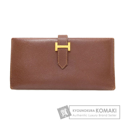 HERMES Bearn Classic GoldHardware Long wallet (with coin pocket) Epsom Ladies [Used]