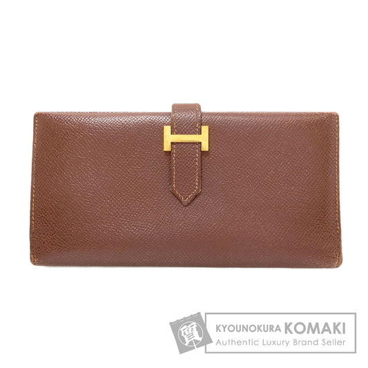 HERMES Bearn Classic GoldHardware Long wallet (with coin pocket) Epsom Ladies [Used]
