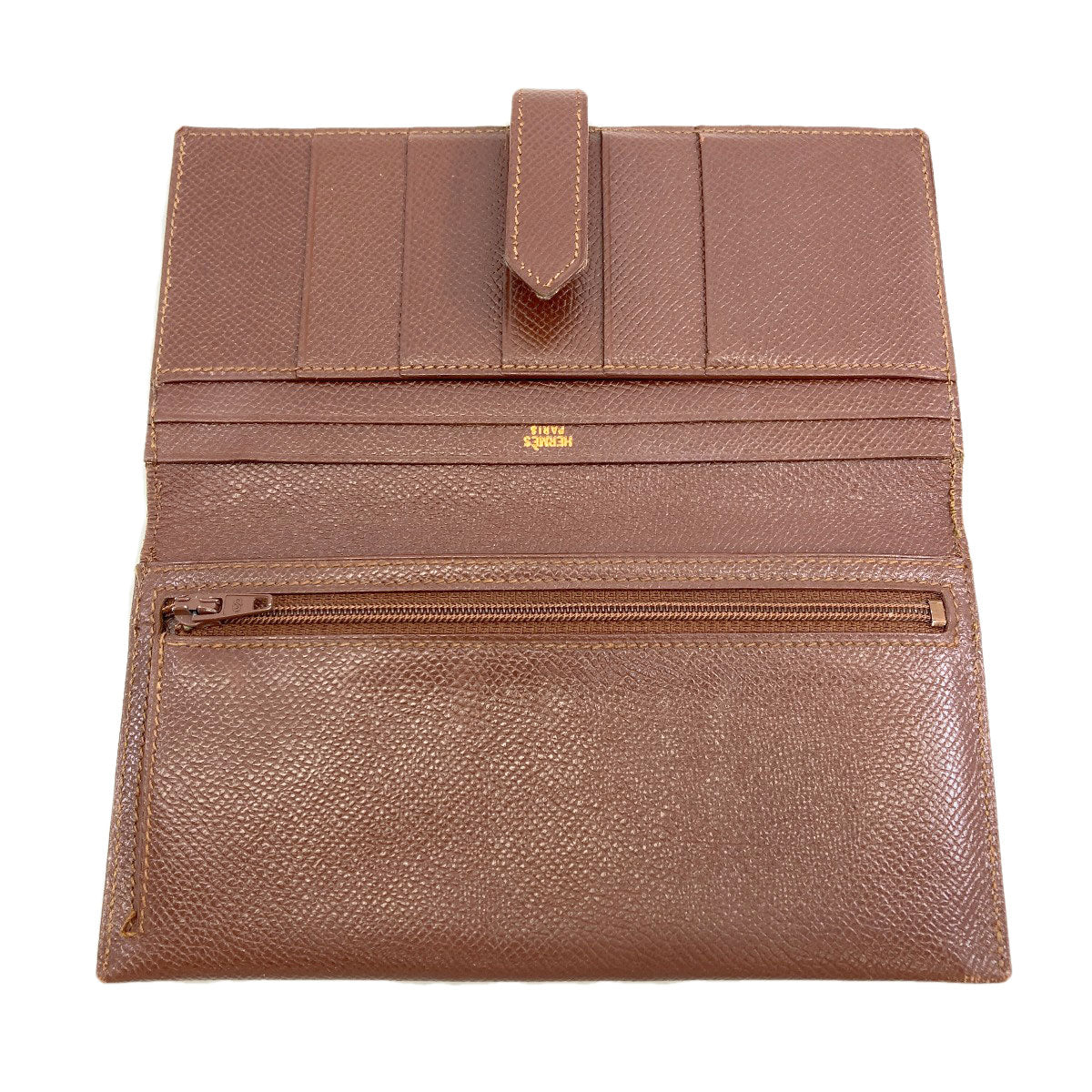HERMES Bearn Classic GoldHardware Long wallet (with coin pocket) Epsom Ladies [Used]