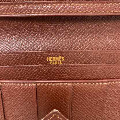 HERMES Bearn Classic GoldHardware Long wallet (with coin pocket) Epsom Ladies [Used]