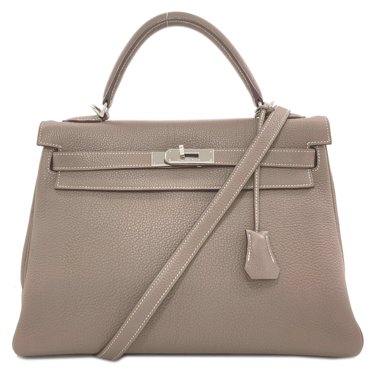 HERMES Kelly 32, internal stitching, Etoupe, SilverHardware Handbag Togo Ladies [Used]
