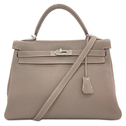 HERMES Kelly 32, internal stitching, Etoupe, SilverHardware Handbag Togo Ladies [Used]