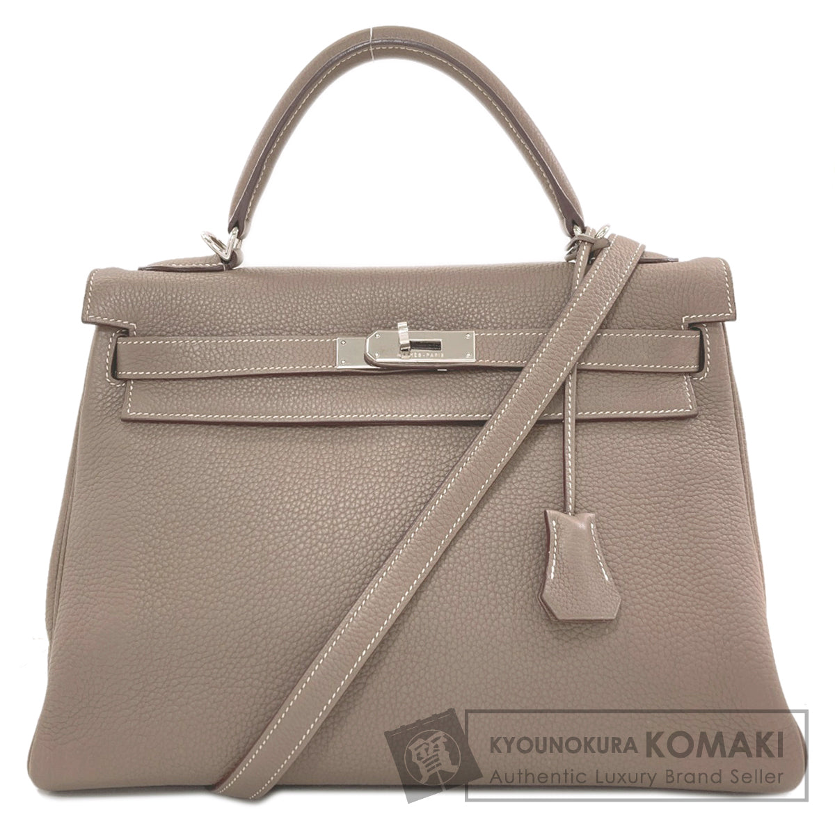 HERMES Kelly 32, internal stitching, Etoupe, SilverHardware Handbag Togo Ladies [Used]