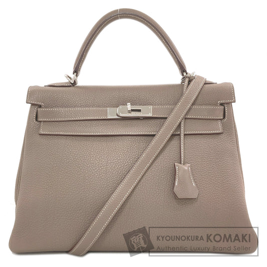 HERMES Kelly 32, internal stitching, Etoupe, SilverHardware Handbag Togo Ladies [Used]