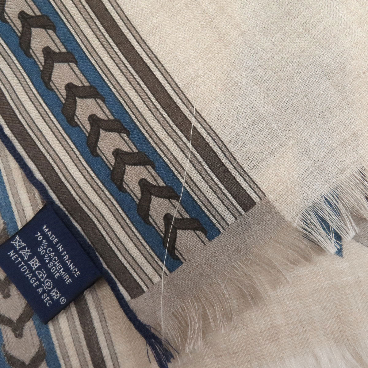 HERMES Rectangle Stall Cashmere SilkLadies [Used]