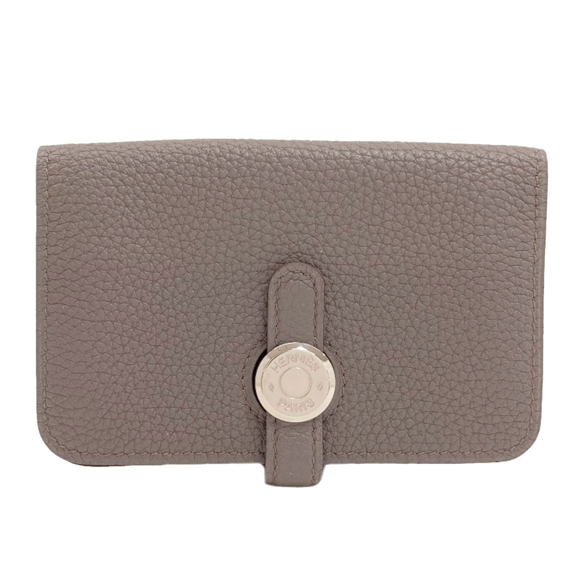 HERMES Dogon Etan Silver Hardware Card Case Togo Ladies [Used]