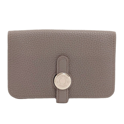 HERMES Dogon Etan Silver Hardware Card Case Togo Ladies [Used]
