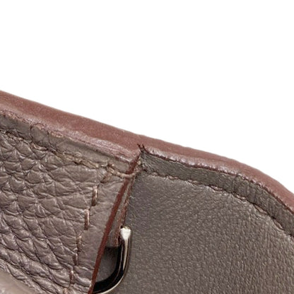 HERMES Dogon Etan Silver Hardware Card Case Togo Ladies [Used]