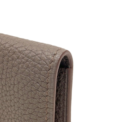 HERMES Dogon Etan Silver Hardware Card Case Togo Ladies [Used]