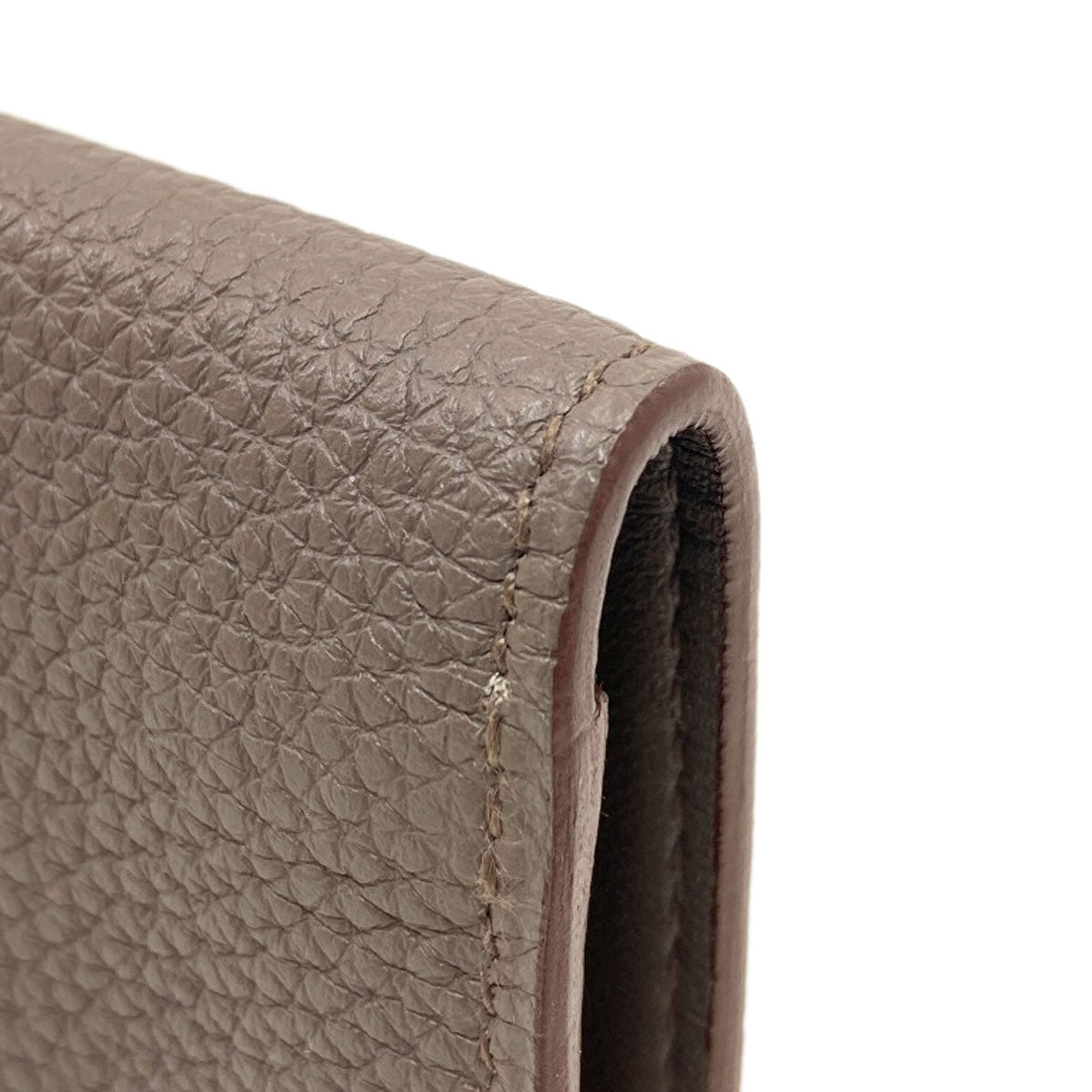 HERMES Dogon Etan Silver Hardware Card Case Togo Ladies [Used]