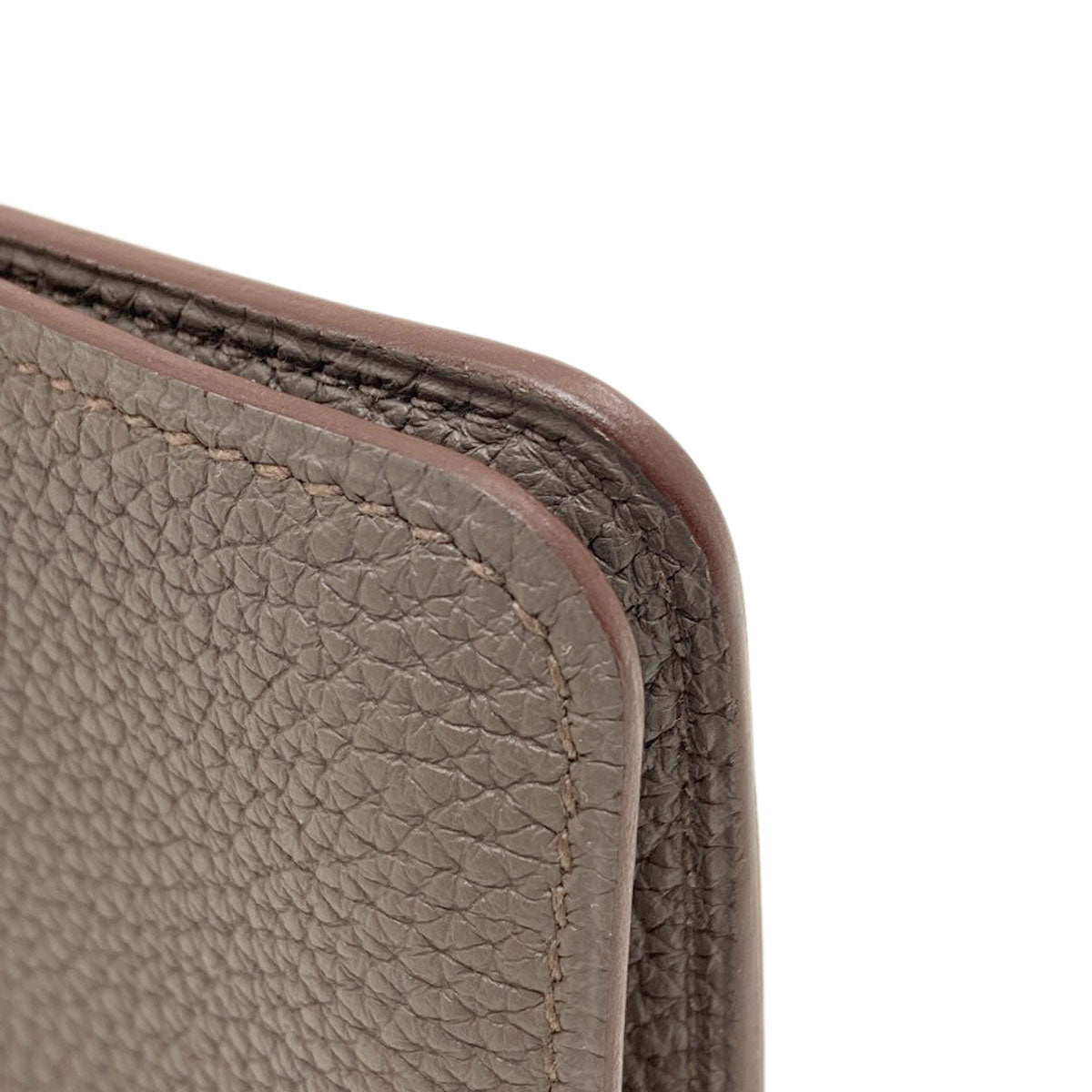 HERMES Dogon Etan Silver Hardware Card Case Togo Ladies [Used]