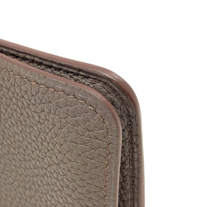 HERMES Dogon Etan Silver Hardware Card Case Togo Ladies [Used]