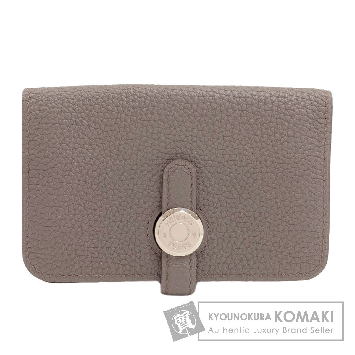 HERMES Dogon Etan Silver Hardware Card Case Togo Ladies [Used]