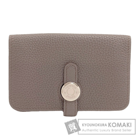 HERMES Dogon Etan Silver Hardware Card Case Togo Ladies [Used]