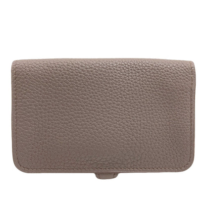 HERMES Dogon Etan Silver Hardware Card Case Togo Ladies [Used]