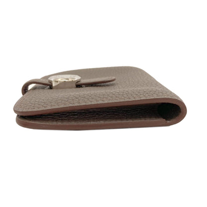 HERMES Dogon Etan Silver Hardware Card Case Togo Ladies [Used]