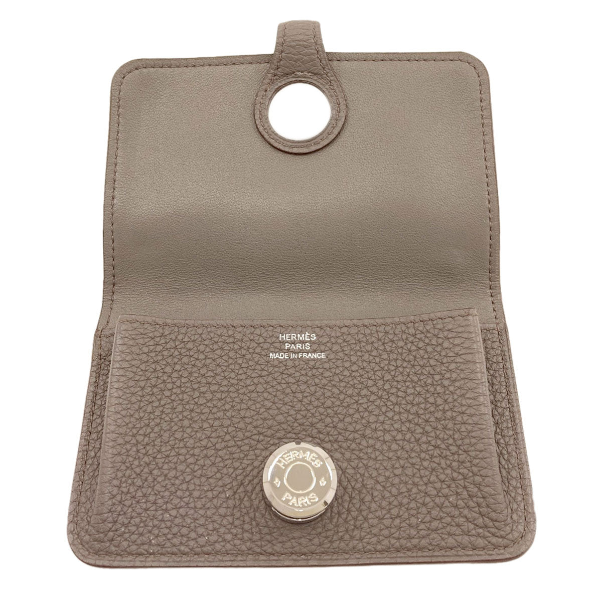 HERMES Dogon Etan Silver Hardware Card Case Togo Ladies [Used]