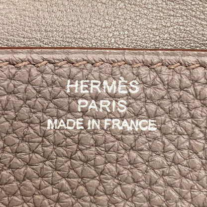 HERMES Dogon Etan Silver Hardware Card Case Togo Ladies [Used]