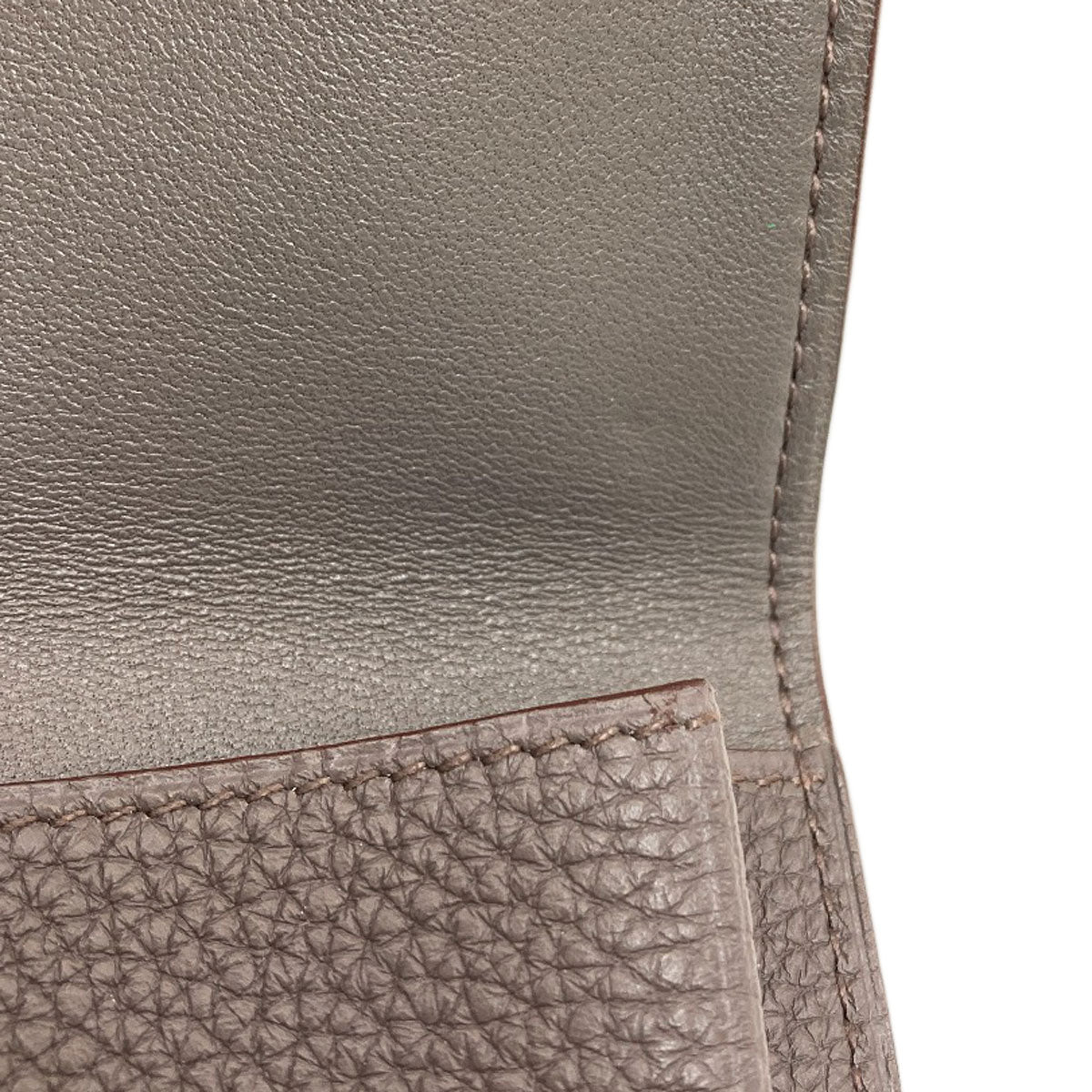 HERMES Dogon Etan Silver Hardware Card Case Togo Ladies [Used]