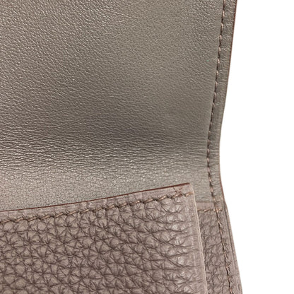 HERMES Dogon Etan Silver Hardware Card Case Togo Ladies [Used]