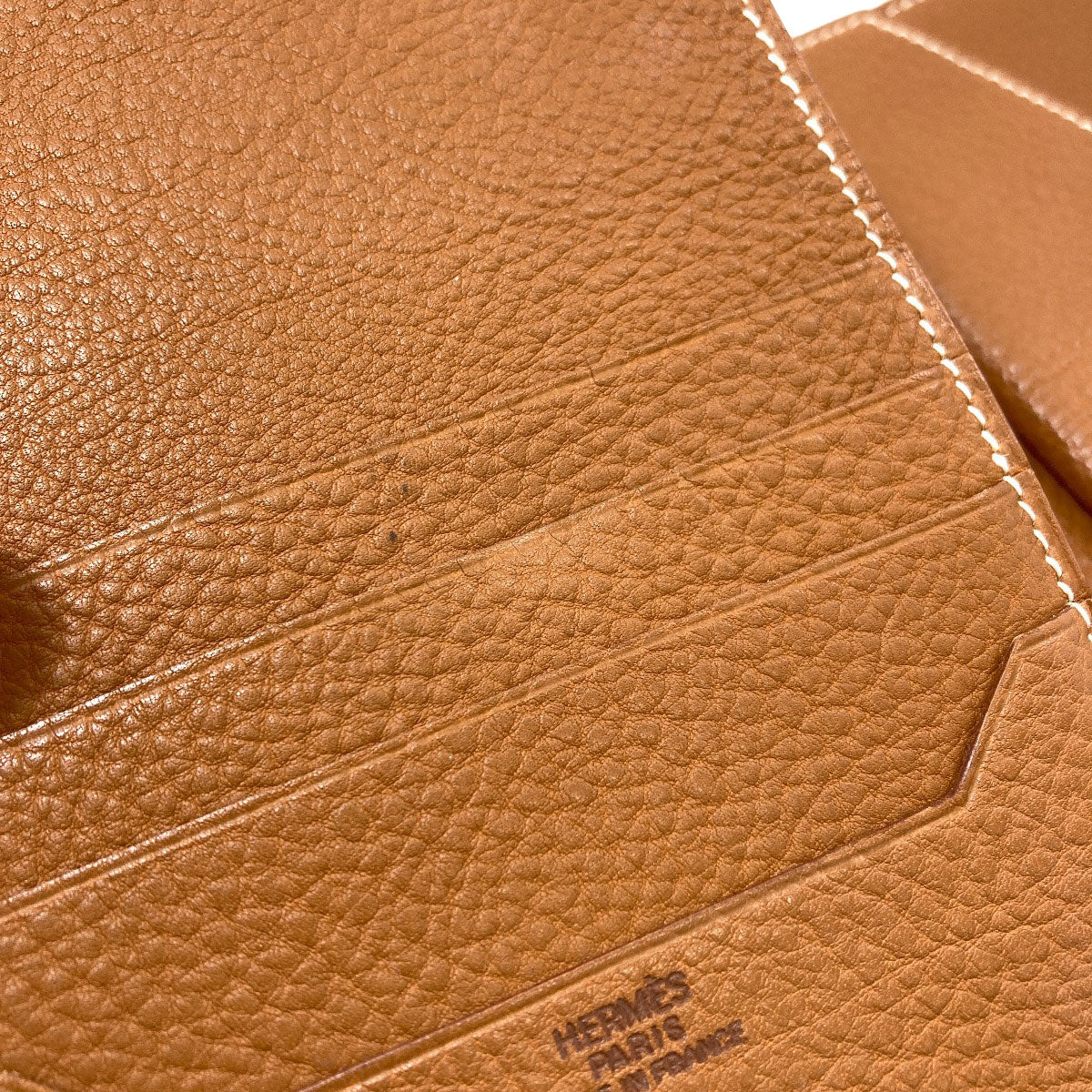 HERMES Jura Gold Hardware Bifold Wallet with Coin Pocket Ardennes Ladies [Used]