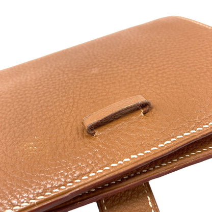 HERMES Jura Gold Hardware Bifold Wallet with Coin Pocket Ardennes Ladies [Used]