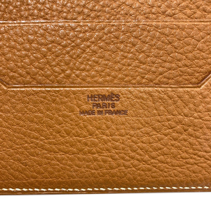HERMES Jura Gold Hardware Bifold Wallet with Coin Pocket Ardennes Ladies [Used]