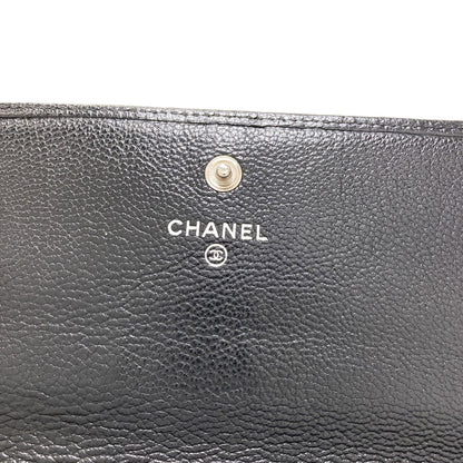 CHANEL COCO Mark SilverHardware Long wallet (with coin pocket) Calf Ladies [Used]